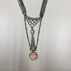 Free people silver and moonstone style necklace